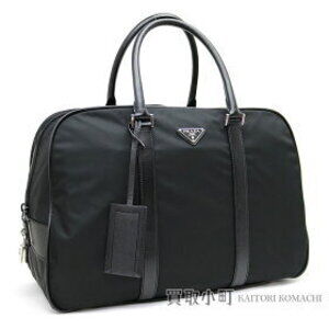 Prada Tessuto Saffiano Leather Duffle Bag Black briefcase business Boston
